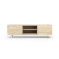 mueble tv melamina roble claro patas blanco 54x180x44 cm