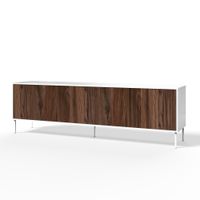 aparador de 4 puertas en melamina y mdf blancoroble rio