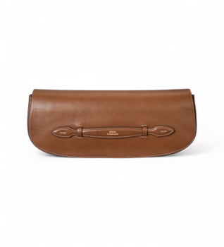 Polo Ralph Lauren para mujer. 428971315002 Bolso clutch Bellport de piel con solapa marrón (OSFA), Casual
