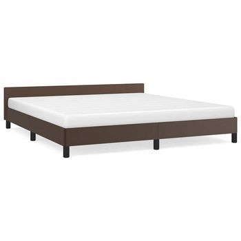 Estructura De Cama Con Cabecero Sin Colchón Marrón 160x200 Cm Vidaxl