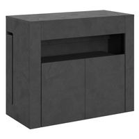 consola extensible 90x42302 cm evolve antracita espatulado con banco inferior