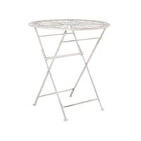 mesa de balcon de metal blanco crema 70 cm retro frances exterior scafa