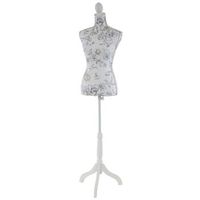 busto mujer costura con pies maniqui mujer altura regulable decoracion ventana fibra de vidrio blanco con flores 040004285