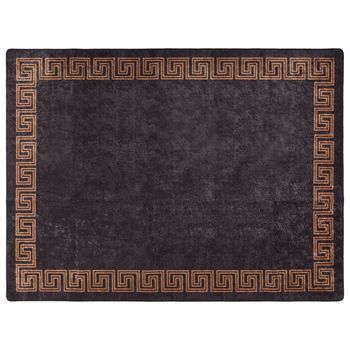 Alfombra Lavable Negro Y Dorado 400x300 Cm Vidaxl