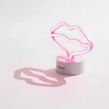Muitomas Lámpara de neón de escritorio con forma de labios