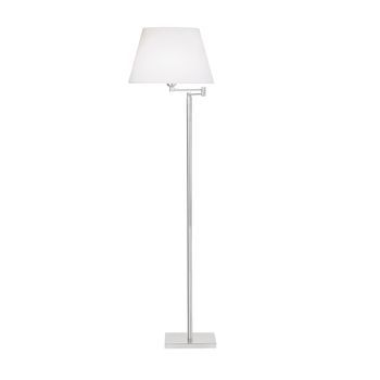 Forlight - Lámpara De Pie Moderna E27, 110 Cm, Diseño Minimalista Para Salón Y Dormitorio, Compatible Con Bombillas Hasta 15w, Pantalla Textil Blanca Para Luz Suave, Interior (ip20)