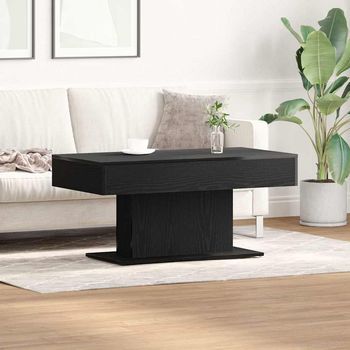 Vidaxl Mesa De Café Roble Negro 96 X 50 X 45 Cm Madera De Ingeniería