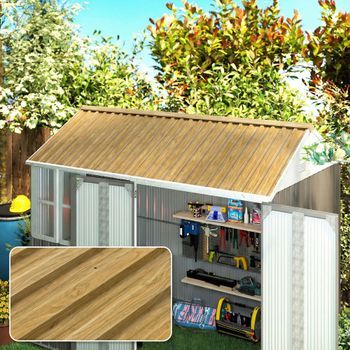 Paneles Para Tejado De Acero Galvanizado 129x45cm - Outsunny. Natural