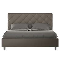 cama italiana para adultos acolchada en piel sintetica paryse-color capuchino-ropa de cama 160x200 cm-opcion con base y caja
