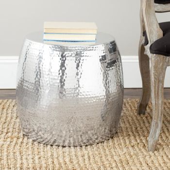 Taburete en aluminio pulido, plata