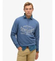 superdry para hombre m2014090a sudadera athletic essential azul l casual algodon manga larga