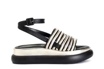 sandalias piel multitiras multi black