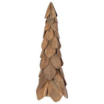 Árbol De Navidad Con Soporte Marrón 80 Cm Madera De Teca Maciza Vidaxl