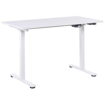Escritorio De Altura Regulable Eléctrico Blanco 120 X 60 Cm Recubrimiento Grifton