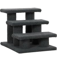 pawhut escalera para gatos de 3 peldanos para mascotas 45x35x34 cm gris   aosom espana