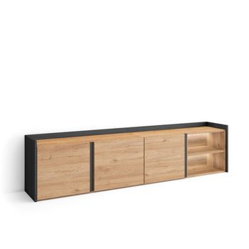 Mueble Tv, Televisión, Muebles De Salón, Almacenaje, 207x50x35 Cm, Para Tv Hasta 80