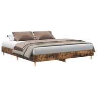 cama matrimonial  cama para adultos  estructura de cama sin colchon roble ahumado 180x200 cm