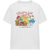 the smurfs camiseta winter is smurfing fast para mujer