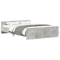 estructura de cama con cabecero piecero gris hormigon 135x190cm vidaxl
