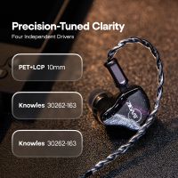 auriculares intrauditivos hibridos linsoul ziigaat crescent premium 2dd2ba diseno de controlador dinamico dual isobarico de alta fidelidad