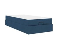estructura de cama individual para adultos con colchon 2 pcs azul tela