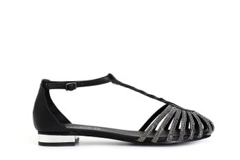 sandalias de piel con pedrería mignon black