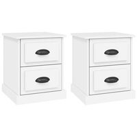 mesitas de noche 2 uds madera contrachapada blanco 39x39x475cm vidaxl