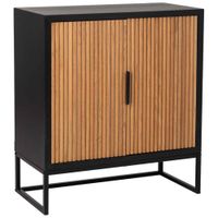 aparador 2 puertas de madera y metal negro 80x395x89
