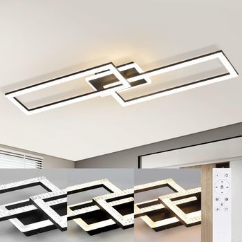 Lámpara De Techo Led De Cristal De Diseño Moderno Con Control Remoto - 56 W Zmh