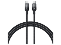 cable usb-c - baseus dura tipo-c a tipo-c 100 cm carga ultrarrapida proteccion inteligente sobrecargas alta resistencia 100w negro