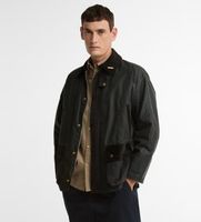 barbour para hombre mwx2585 chaqueta encerada icons patch bedale negro verdoso l casual algodon