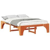 estructura de cama marron 160 x 200 cm madera de pino macizo vidaxl
