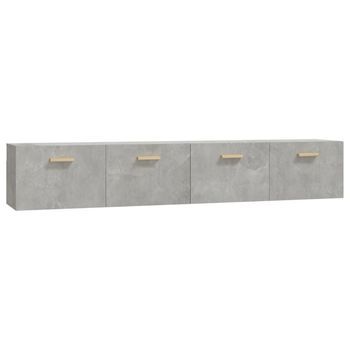 Armarios Pared 2 Uds Contrachapada Gris Hormigón 100x36,5x35 Cm Vidaxl