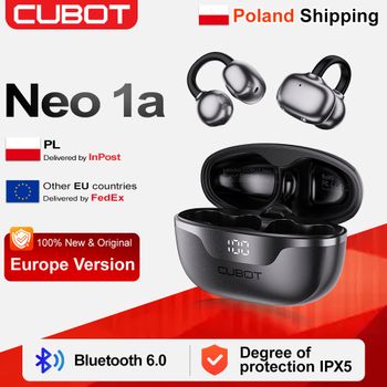 [Envío desde Polonia] Auriculares Bluetooth inalámbricos Cubot Neo 1A, calidad de sonido superior, batería del auricular 28mAh, auriculares de clip OWS, Bluetooth 6.0, impermeables IPX5, auriculares