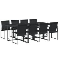 juego de comedor para jardin 9 piezas textilene negro