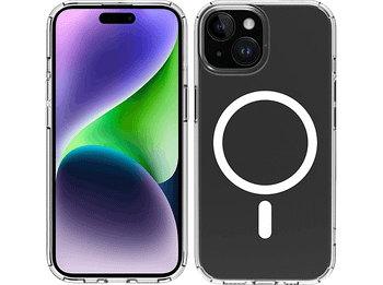 Funda móvil - Muvit for Change Magsafe, Para iPhone 15 Plus, Materiales reciclables, Transparente