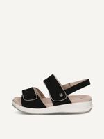 caprice heeled sandal black made of leather and textile without heel size 36