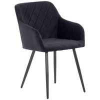silla de comedor shila terciopelo negro 44x47x84 cm clp