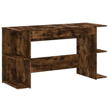 Mesa De Escritorio | Escritorio De Despacho | Escritorio Madera De Ingeniería Roble Ahumado 140x50x75 Cm
