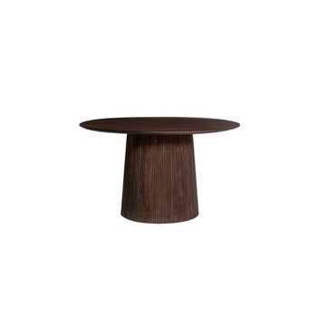 Mesa Redonda Colección Rimbaud Efecto Madera Marrón Oscuro Diámetro 130 Cm