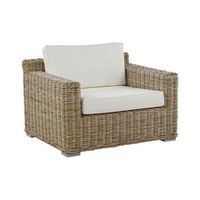 sofa de jardin de ratan natural cojines blancos ardea