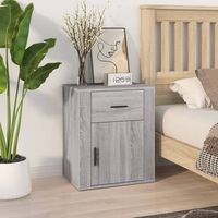 mesita de noche  mesa auxiliar  mesilla madera contrachapada gris sonoma 50x36x60 cm cfw45012