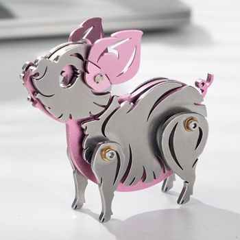 MOKR Pig, rompecabezas metálico 3D, un desafío mental para adultos, modelo para construir, ideal como regalo de Navidad o cumpleaños.