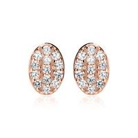 pendientes ovalados plata 925 circonita banada en oro rosa