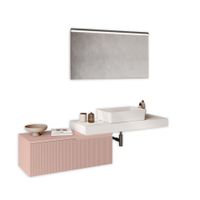 mueble de bano 4 piezas en mdf blancorosa empolvado