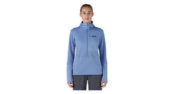 Forro polar patagonia r1 pullover hoody azul mujer