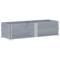 collares de palets 2 uds madera maciza de pino gris 150x50 cm vidaxl