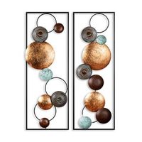 decoracion pared de metal textured-9 multicolor 32x92x4 cm 2 piezas