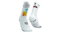 calcetines compressport pro racing 4 0 run ironman blanco amanecer