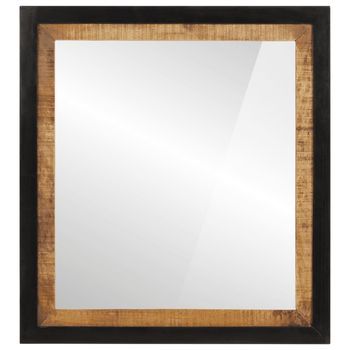 Espejo De Baño Madera Maciza De Mango Y Vidrio 55x1x60 Cm Vidaxl